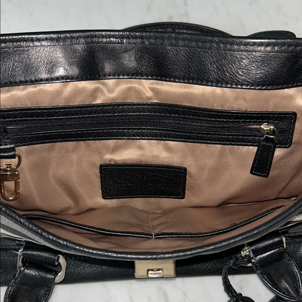 Black and Cream Striped Women's Purse Cole Haan - Picture 5 of 8